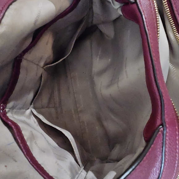 Michael Kors Raven Merlot Large Pebble Leather Shoulder Bag - Picture 13 of 15